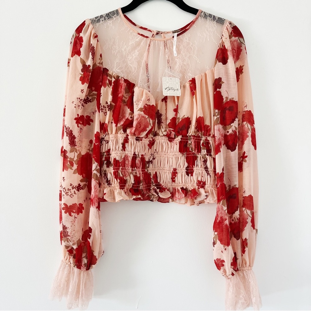 NWT Free People Daphne Blouse in Romantic Combo - XS